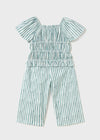 Bowie Striped Smock Top & Pant Set - Emerald