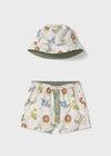 Arden Swim Shorts & Bucket Hat Set - Canvas