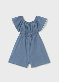 Emmerson Ruffle Romper - Light Denim