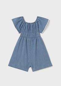 Emmerson Ruffle Romper - Light Denim