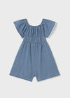 Emmerson Ruffle Romper - Light Denim