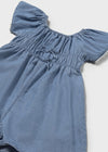 Emmerson Ruffle Romper - Light Denim