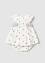 Channing Embroidered Dress & Bloomer Set - Cream