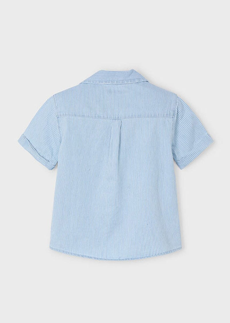 Wren Short-Sleeve Denim Shirt - Stripes