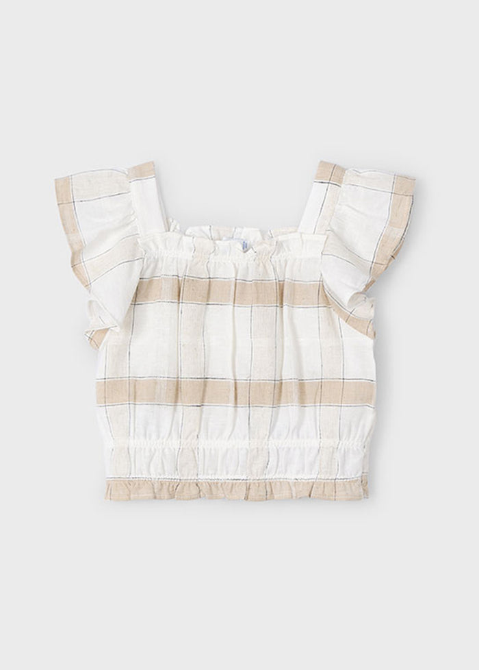 Sidney Plaid Linen Top - Cinnamon