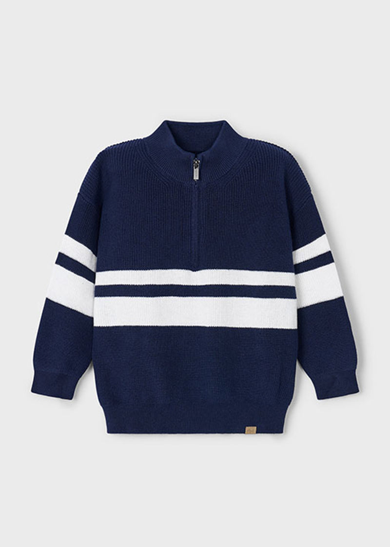 Arlo Striped Sweater - Navy