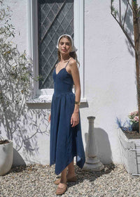 Myles Handkerchief Denim Midi Dress - Indigo