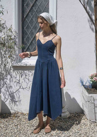 Myles Handkerchief Denim Midi Dress - Indigo
