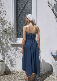 Myles Handkerchief Denim Midi Dress - Indigo