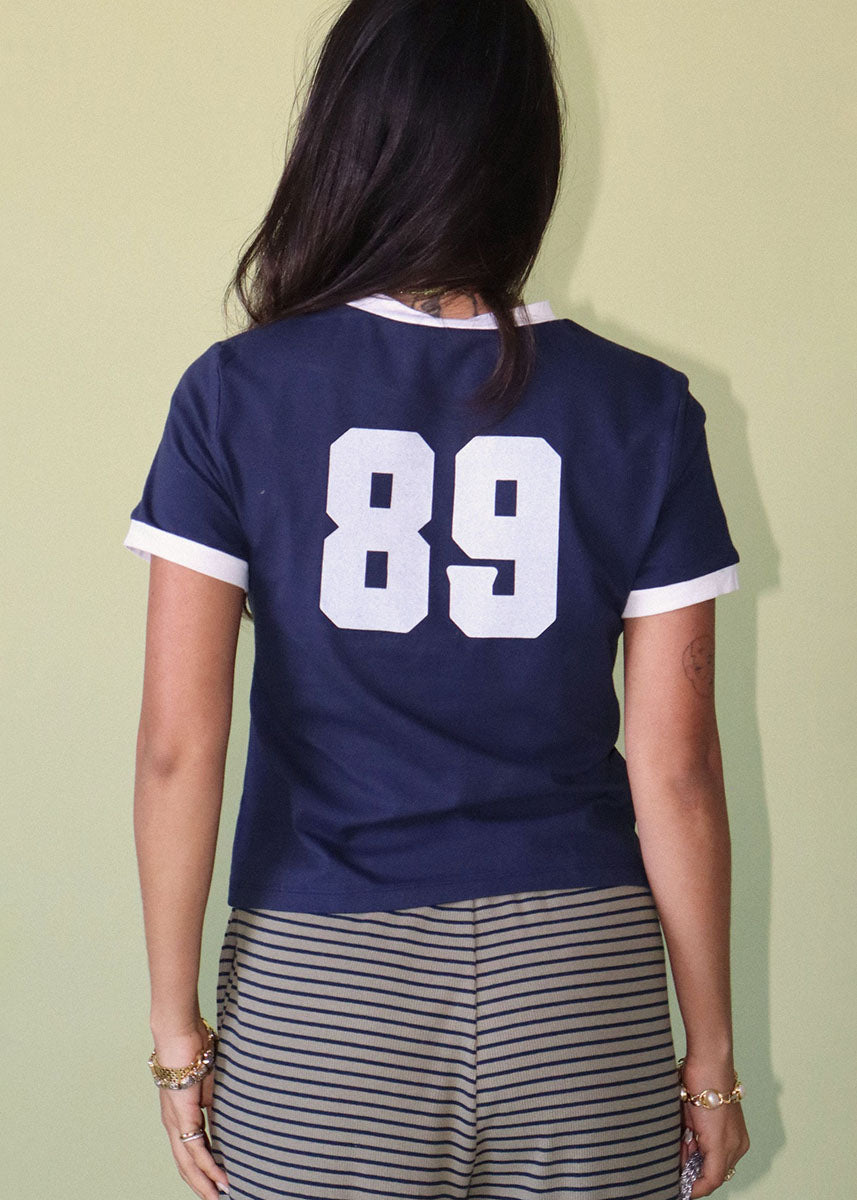 Yacht Club Graphic Ringer Tee - Navy