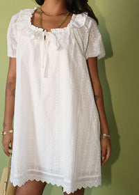 Belinda Eyelet Babydoll Mini Dress - Cream