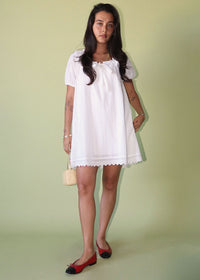 Belinda Eyelet Babydoll Mini Dress - Cream