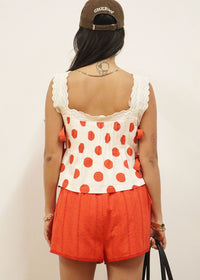 Broderie Shorts - Cherry Tomato