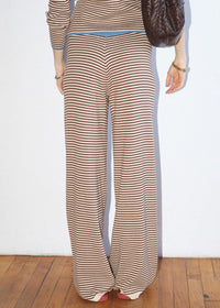 Bea Striped Wide Leg Pant - Brown