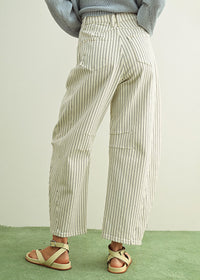 Paige Pinstripe Barrel - White & Black