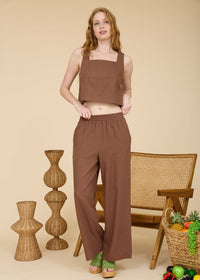 Esme Woven Top - Brown