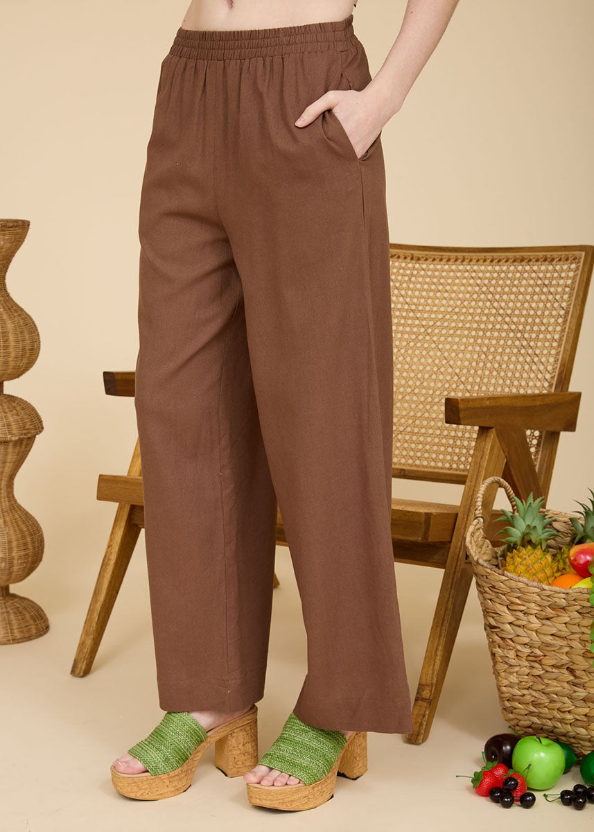 Esme Woven Pant - Brown