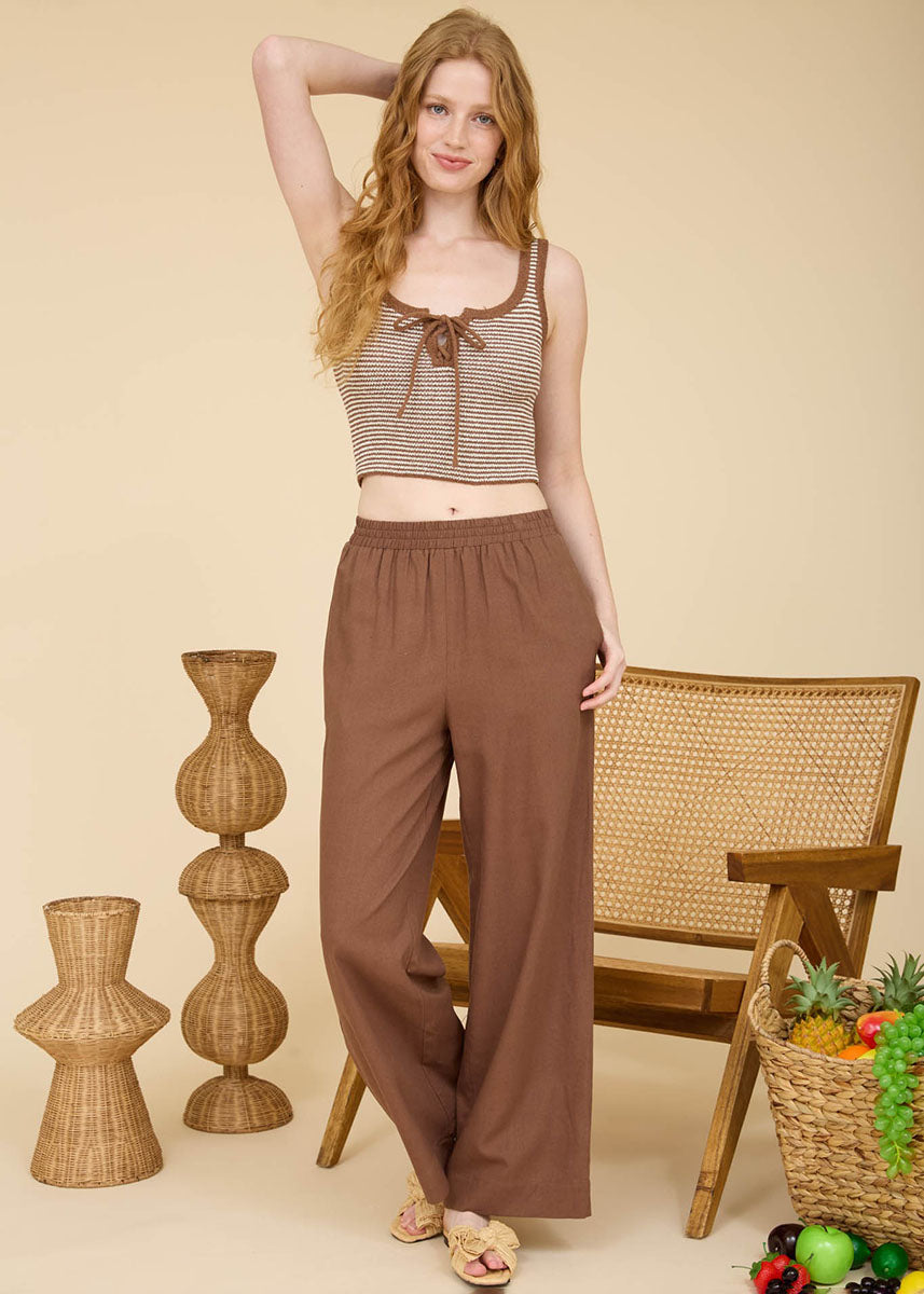 Esme Woven Pant - Brown