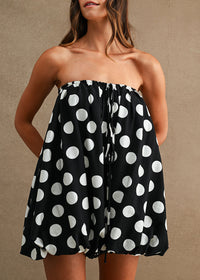 Minna Dot Bubble Romper - Black