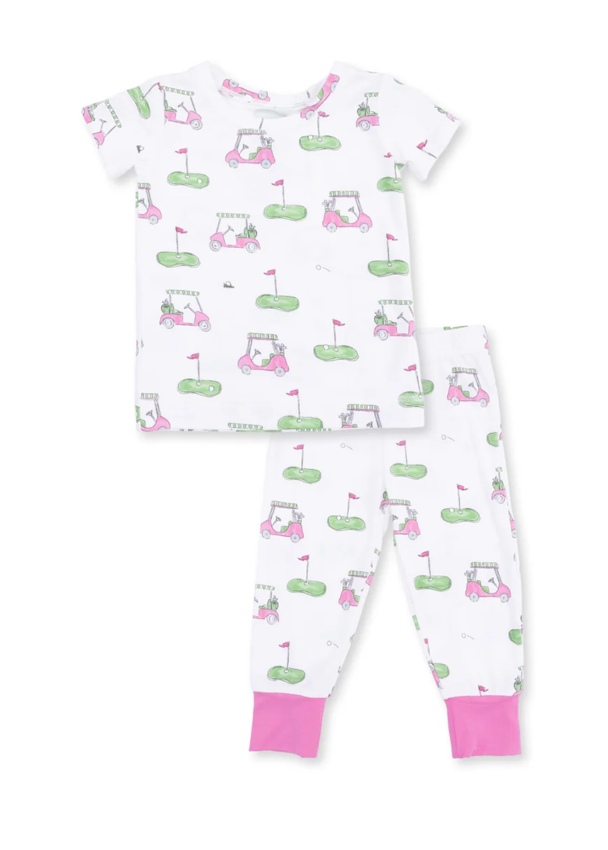 2-Piece S/S Pajama Set - Golf Carts Pink