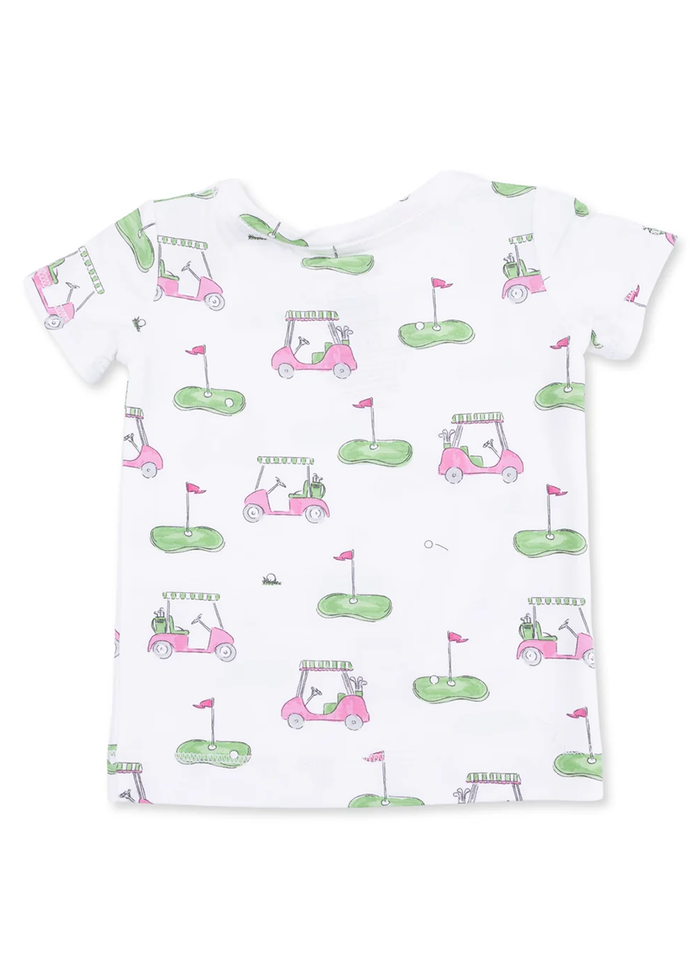 2-Piece S/S Pajama Set - Golf Carts Pink