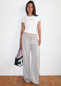 Fish Embroidered Baby Tee - Off White