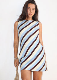 Suri Stripe Mini Dress - Blue Multi