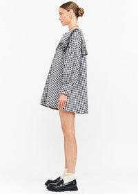 Riley Embroidered Mini Dress - Black
