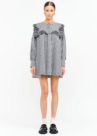 Riley Embroidered Mini Dress - Black
