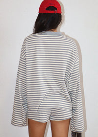 Ada Striped Lounge Shorts - Grey