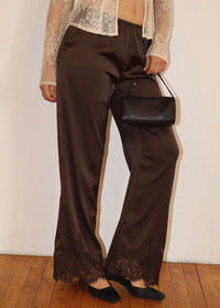 Mason Satin Pants - Brown