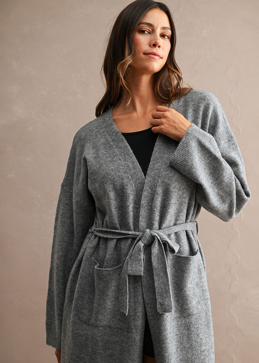 Andi Longline Cardigan - Charcoal