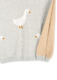 Organic Jacquard Sweater Knit Baby Blanket - Duck Waddle