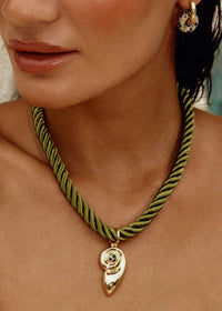 The Palma Shell Cord Necklace - Gold