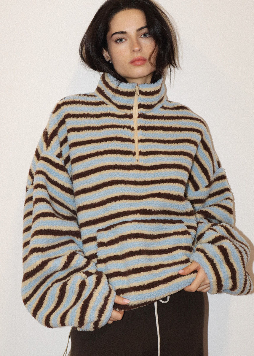Stella Stripe Jacket - Butter Brown