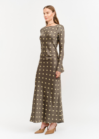 Georgie Polka Dot Dress - Olive
