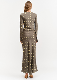 Georgie Polka Dot Dress - Olive