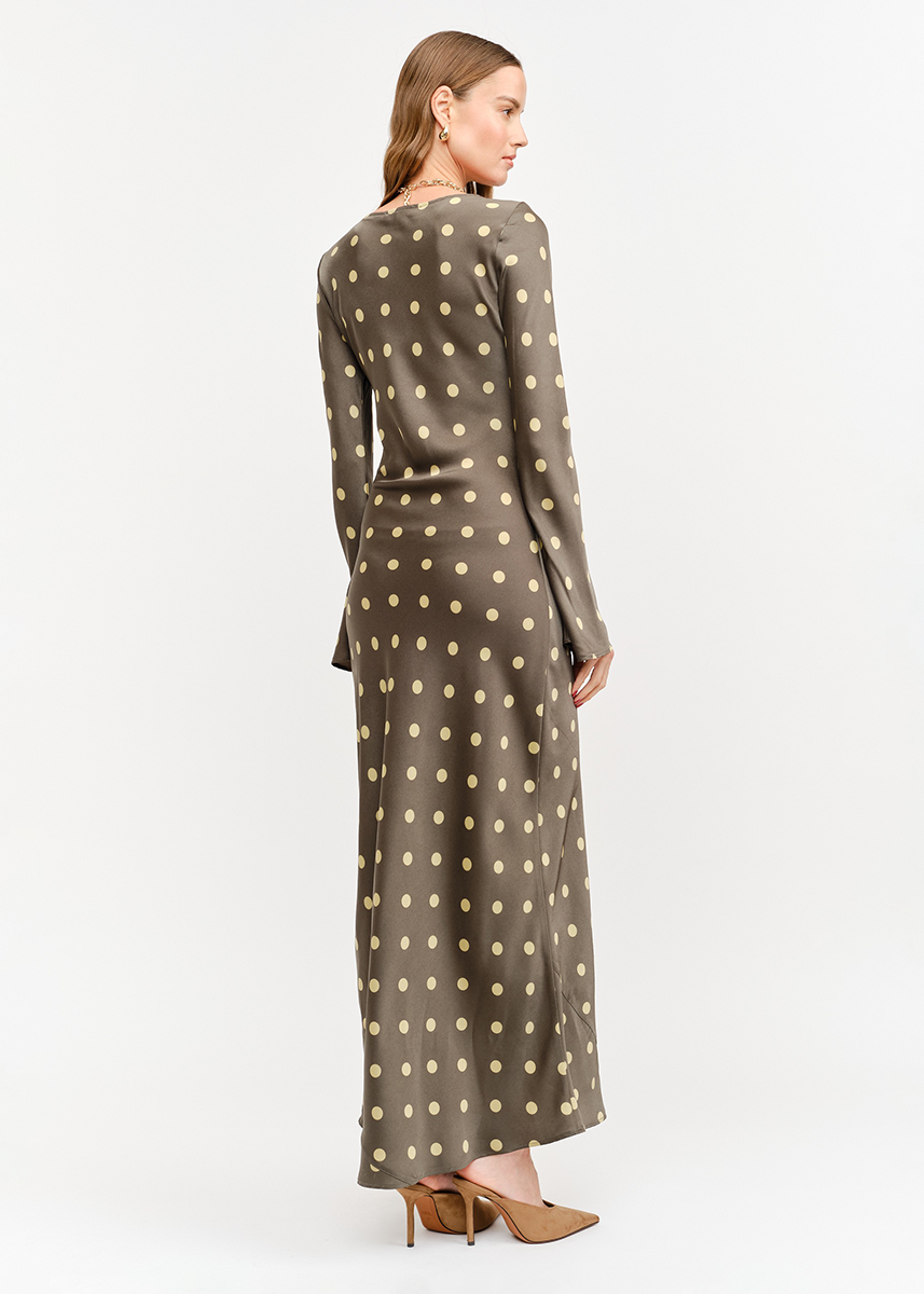Georgie Polka Dot Dress - Olive
