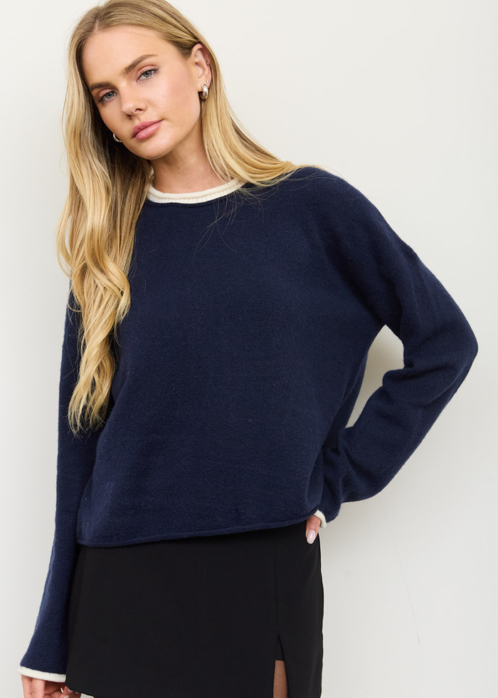 Emmylou Rollneck Sweater - Navy