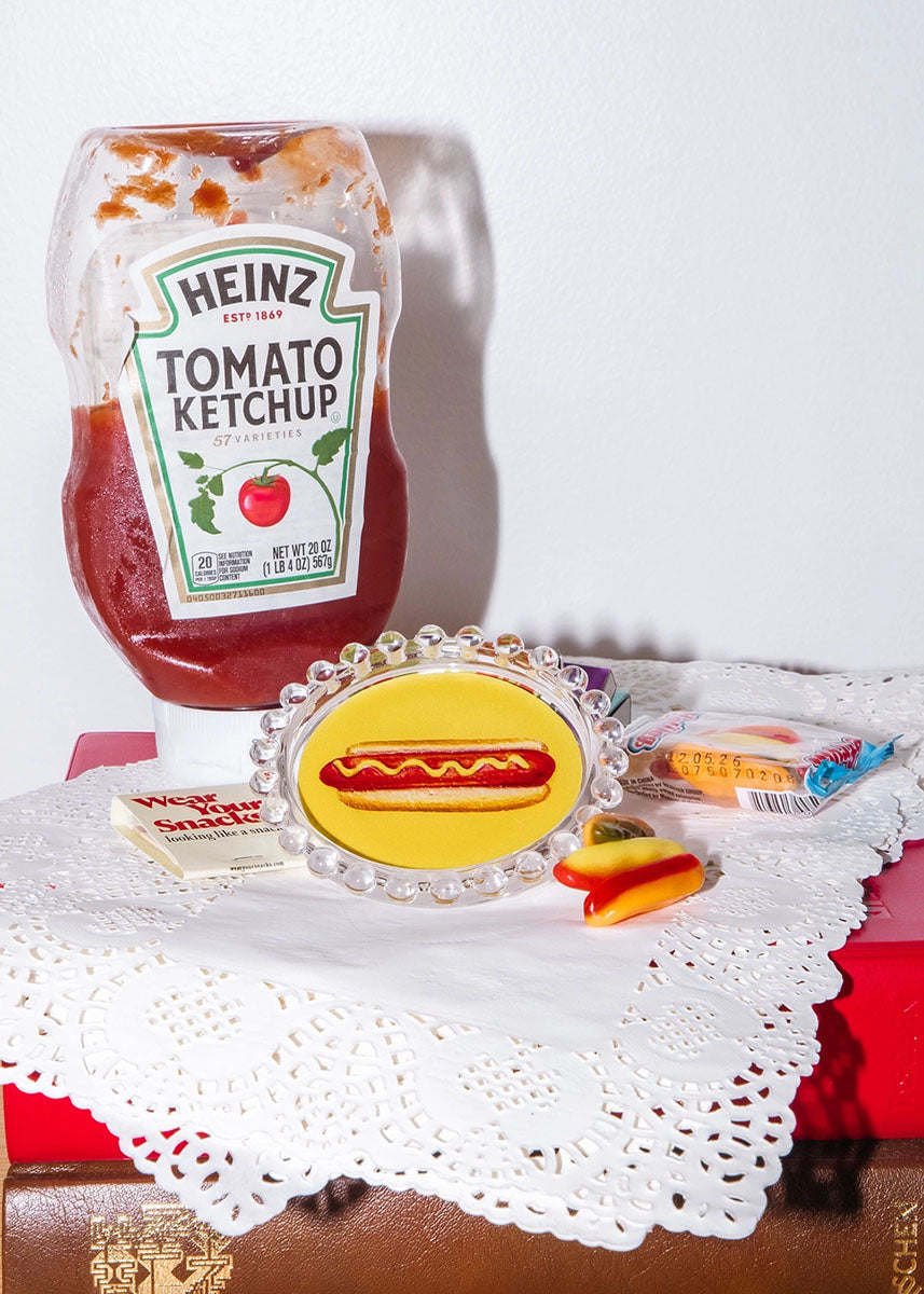 Hot Dog Hobnail Trinket Dish