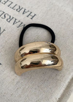 Gold Metal Hair Tie Cuff - Double Arch