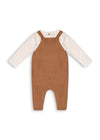 Bear Sweater Knit Overall Bodysuit Set - Chai Spice