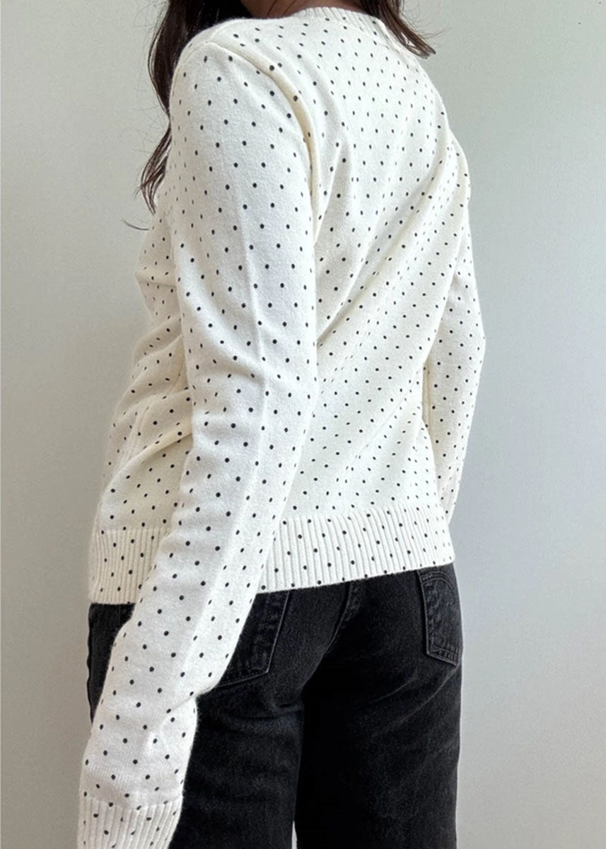 Edie Polka Dot Cardigan - Cream