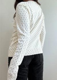 Edie Polka Dot Cardigan - Cream