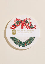 Holiday Wreath Coasters - Set of 4