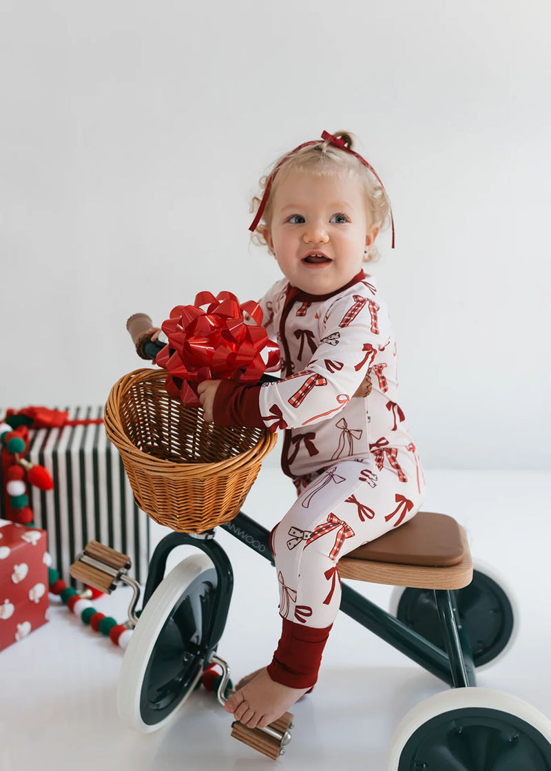 Merry Little Bows Zipper Romper