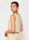 Kamari Striped Tie-Top - Ecru Taupe