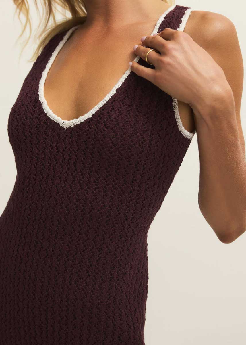 Sorolla Crochet Cover Up - Chocolate Cherry