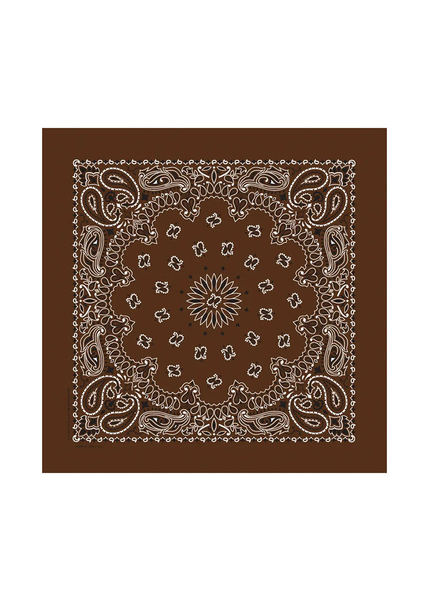 Embroidered Bandana - Cocoa Paisley