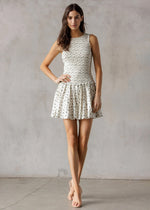 Lady Floral Bubble Mini Dress - Ivory & Black